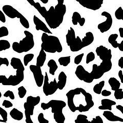 Watercolor seamless pattern black leopard print