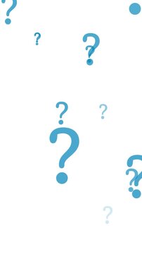Blue Question Marks of Different Tones on a White Background symbol punctuation