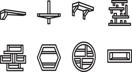 Fototapeta premium A collection of diverse architectural and structural design elements Vector