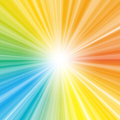 放射状に光る集中線の背景イラスト