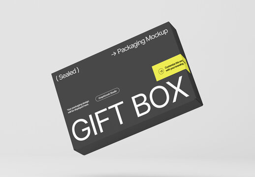 Sealed Gift Box Packaging Mockup