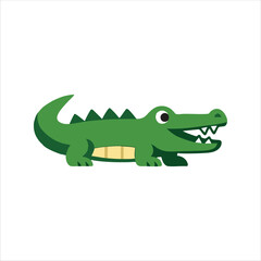 Obraz premium Cute Cartoon Crocodile Vector Illustration