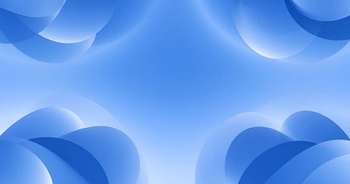 Blue abstract background with white highlights and overlapping rounded shapes curves smooth gradient colorful design