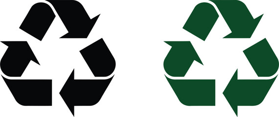Eco recycling icon with green arrows environmental protection symbol reuse conservation vector design element