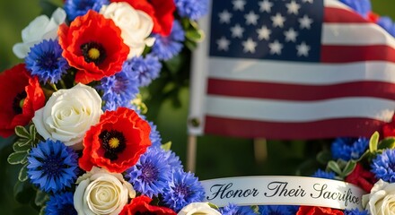 Obraz premium Patriotic floral tribute to honor than faith.