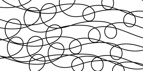 Obraz premium simple black curly line pattern design for banner poster background.