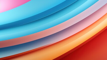 Fototapeta premium Vibrant 3D abstract background with colorful flowing curved layers for modern corporate branding creative web design headers and high-energy advertising banners.