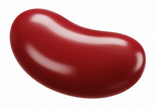 Deep Red Jelly Bean: Glossy 3D Render