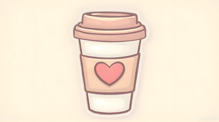 Cute Kawaii Coffee Cup Illustration