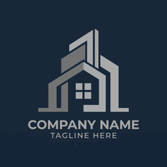 Naklejka premium A creative logo design that combines architectural elements with a bold visual style, perfect for a company in the property and construction industry.