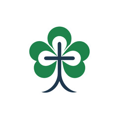 Four leaf clover isolated for St Patricks Day celebration illustration