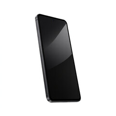 Modern Black Smartphone Isolated on White