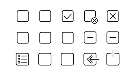 Checklist Icons: Tick, Cross, Delete, Menu, Upload, Undo Actions
