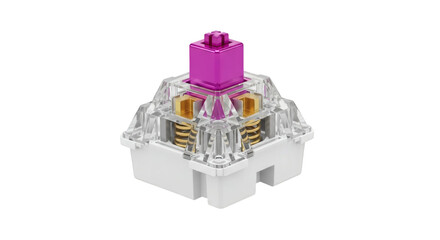 Mechanical Keyboard Switch with Transparent Housing Macro on Transparent Background