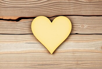 Fototapeta premium Simple, lovingly carved wooden heart on a distressed barn wood surface, evoking natural charm and enduring affection, decoration, country
