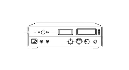 Fototapeta premium Audio Mixer Front Panel with Controls, Displays, and Connectors
