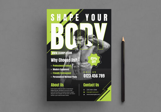 Clean and Modern Fitness Gym Flyer