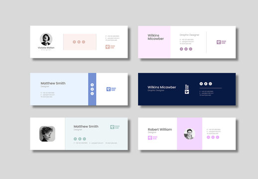 Modern Minimal Email Signature Template Set