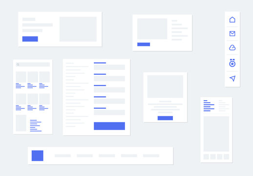 Modern Website and Mobile App Wireframe UI Kit