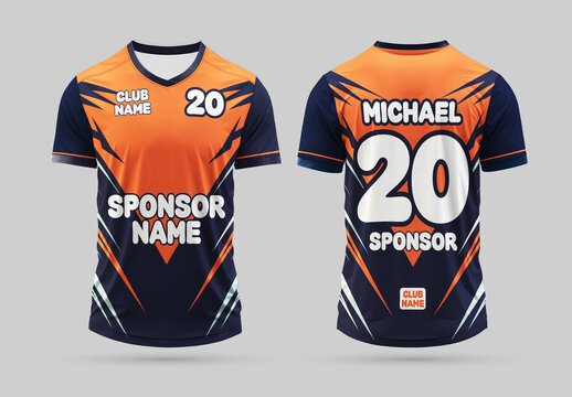 Orange and Navy Sports Jersey Template