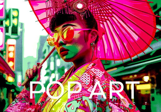 Pop Art Photo Effect Mockup