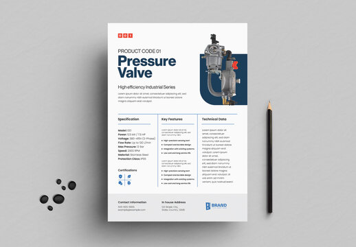 Product Data Sheet with Technical Specifications Layout