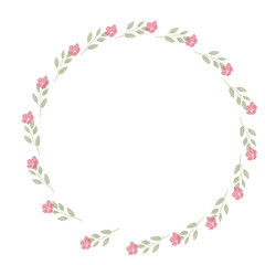 Fototapeta premium Hand drawn floral frames with flowers. Wreath. Elegant logo template. Vector illustration for labels, branding business identity, wedding invitation