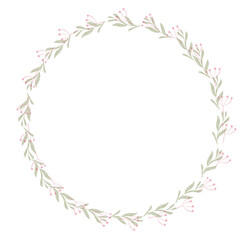 Hand drawn floral frames with flowers. Wreath. Elegant logo template. Vector illustration for labels, branding business identity, wedding invitation