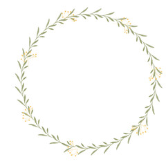 Obraz premium Hand drawn floral frames with flowers. Wreath. Elegant logo template. Vector illustration for labels, branding business identity, wedding invitation