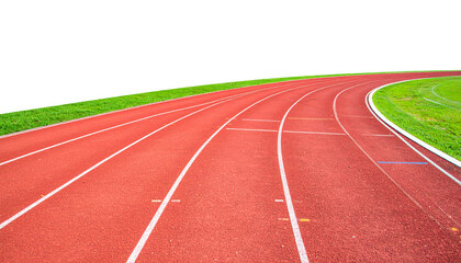 Fototapeta premium Running track with lanes Isolated on Transparent or White Background