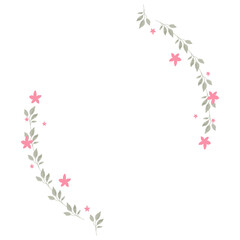 Hand drawn floral frames with flowers. Wreath. Elegant logo template. Vector illustration for labels, branding business identity, wedding invitation