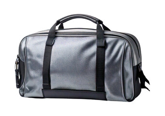 Fototapeta premium Silver sport travel bag isolated on transparent or white background