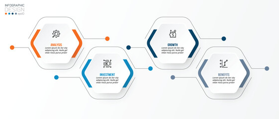 Timeline chart business infographic template.