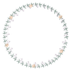 Fototapeta premium Hand drawn floral frames with flowers. Wreath. Elegant logo template. Vector illustration for labels, branding business identity, wedding invitation