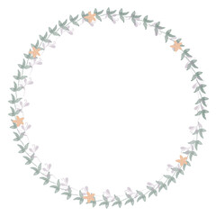 Fototapeta premium Hand drawn floral frames with flowers. Wreath. Elegant logo template. Vector illustration for labels, branding business identity, wedding invitation