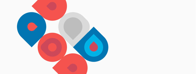 Colorful overlapping letterforms create dynamic visual. Shapes suggest movement, design focuses on playful typography. Simple, modern aesthetic.