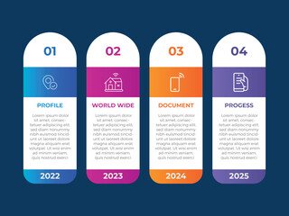 vector illustration infographic design template with 4 steps. Template for process, presentations, layout, banner, brochure.