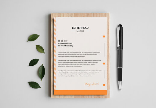Modern Corporate Letterhead Mockup
