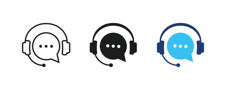 Customer support, assistance, technical support, customer service, operator, staff, agent, service icon vector set.