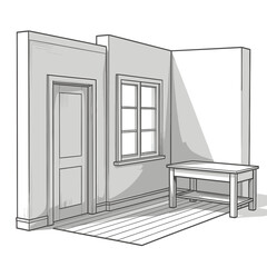 Empty Room Interior vector illustration