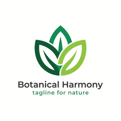 Fototapeta premium This logo beautifully showcases leaves intertwined, representing nature's balance and harmony. It's perfect for eco-friendly brands and organizations focused on sustainability.