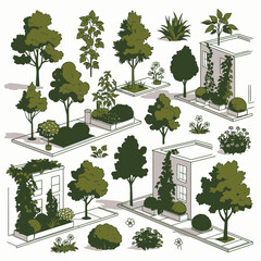 Obraz premium Garden Design Elements vector illustration