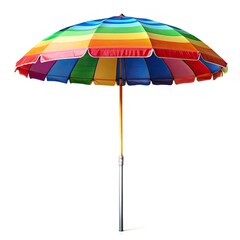 Obraz premium Large Rainbow Parasol for Sun Protection and Tropical Holiday Concept
