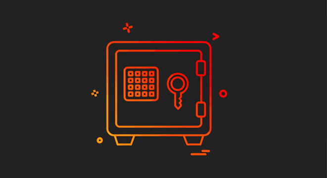 Secure vault keypad illustration highlighting modern security technology concept.