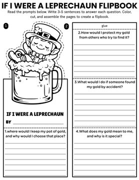 If I Were a Leprechaun Writing Prompt Flipbook Craft for Grades 2&ndash;3 | St. Patrick&rsquo;s Day SEL & Creative Writing Activity