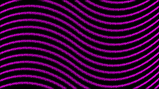 Abstract purple textured wavy lines on black background, modern digital scribble pattern loop