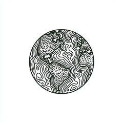Global Map Outline Earth Illustration