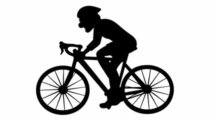 Obraz premium Cyclist in motion on a bicycle with a determined look