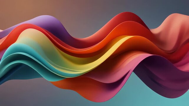 Colorful abstract waves flowing smoothly with vibrant gradient hues for creative design backgrounds