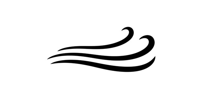 Abstract Swirls of Wind or Smoke on White Background